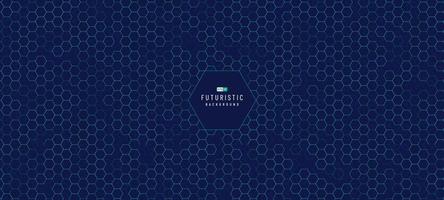 Abstract technology green and blue hexagon pattern on dark blue background. Futuristic dynamic pattern design. Modern simple geometric pattern. Vector illustration