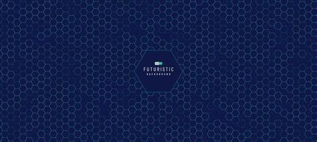 Abstract technology green and blue hexagon pattern on dark blue background. Futuristic dynamic pattern design. Modern simple geometric pattern. Vector illustration