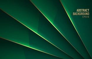 Elegant dark green metallic glossy background overlapping layer with shadow with gold line luxury style. You can use for template brochure design. poster, banner web, flyer, etc. Vector illustration