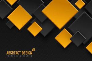 Abstract geometric background with rhombus shapes, black and yellow golden color. Modern and minimal concept. You can use for cover, poster, banner web, Landing page, Print ad. Vector illustration