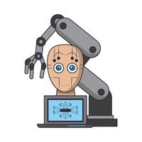 concepto de iconos de inteligencia artificial cartoon vector