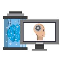 concepto de iconos de inteligencia artificial cartoon vector