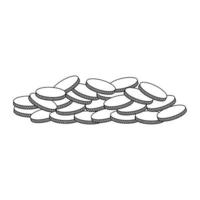 golden coins icon cartoon isolated in black and white vector