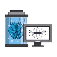 concepto de iconos de inteligencia artificial cartoon vector