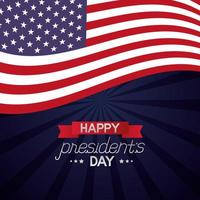 happy presidents day celebration poster with flag vector