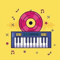 synthesizer music colorful background vector