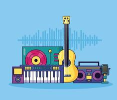 music colorful background vector