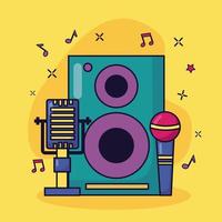 microphones speaker music colorful background vector