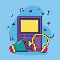 mp3 player music colorful background vector