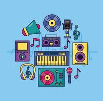 music colorful background vector