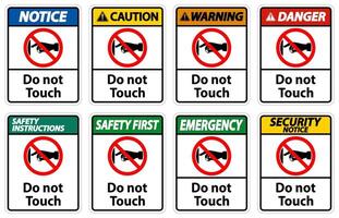 Notice do not touch sign labels vector