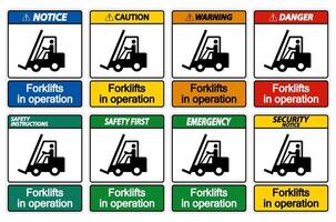 forklifts in operation Symbol Sign Isolate on transparent Background vector