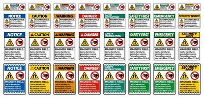 Magnetic field can be harmful to pacemaker wearers. pacemaker wearers stay back 30cm vector