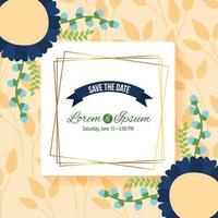 save the date square frame vector