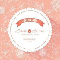 save the date circular frame vector