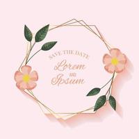 save the date circular frame vector