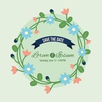 save the date circular frame vector