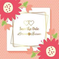 save the date square frame vector