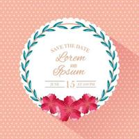 save the date circular frame vector