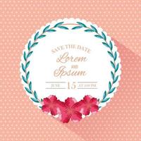 save the date circular frame vector