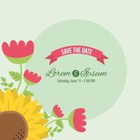 save the date circular frame vector