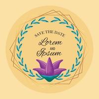 save the date circular frame vector