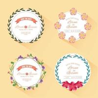 save the date circular frame set vector