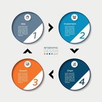 el ciclo de datos circular representa los procesos de trabajo y la planificación operativa. diseño de infografía vectorial. vector