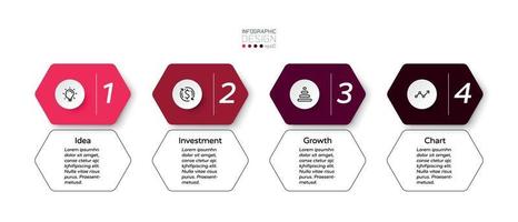 Colored hexagons and shadows are used for presentations and planning work, studies, business. infographic design. vector