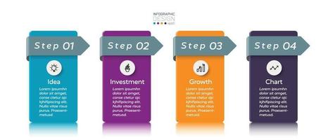 4 steps of the square in operations, marketing planning and business planning. vector infographic.