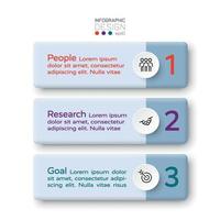 3 steps of the label Describe the overall business process other work. vector infographic design.