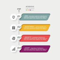 Hexagonal design, combined with labels, 4 working steps, used for education, business, company. vector infographic.