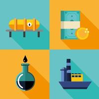 bundle of oil price icon set vector