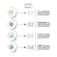 5 pasos para presentar e informar resultados, incluida la explicación del flujo de trabajo de una empresa u organización. infografía vectorial. vector