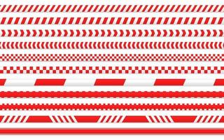 Quarantine tape. Red tape for separating entrance areas.isolate on white background. vector