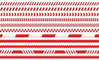 Quarantine tape. Red tape for separating entrance areas.isolate on white background. vector