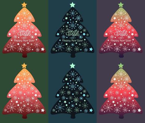 Christmas trees vector