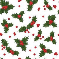 Norway holly - red mistletoe pattern vector