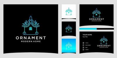 Ornament modern home logo templates and business card design Premium Vector