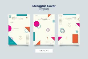 Memphis styles brochure collection vector