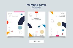 Bundle of memphis style covers collection vector