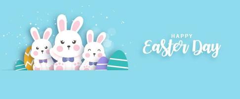 Easter day background and banner vector