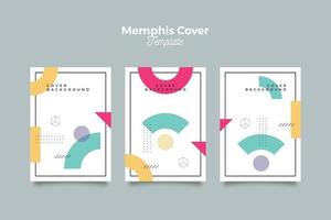 Memphis cover collection with abstract shapes vector