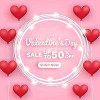 Valentine's day sale banner. vector