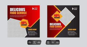 Social Media Food Template vector