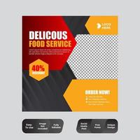 Food and Restaurant Social Media Post Design Template vector