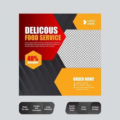 Food and Restaurant Social Media Post Design Template