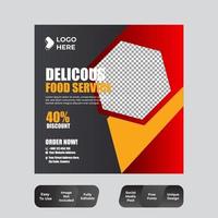 Restaurant food social media banner post design template vector