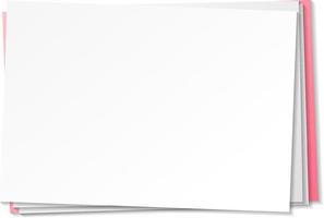 Blank paper note template on white background vector