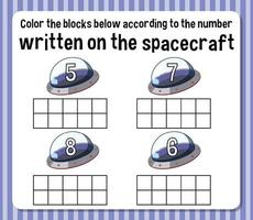 Math count number worksheet vector